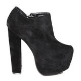 Black Suede Platform Ankle Boot